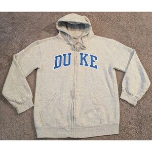 TRT Classics Duke Blue Devils Full Zip Gray Hoodie Sweatshirt Men's Medium